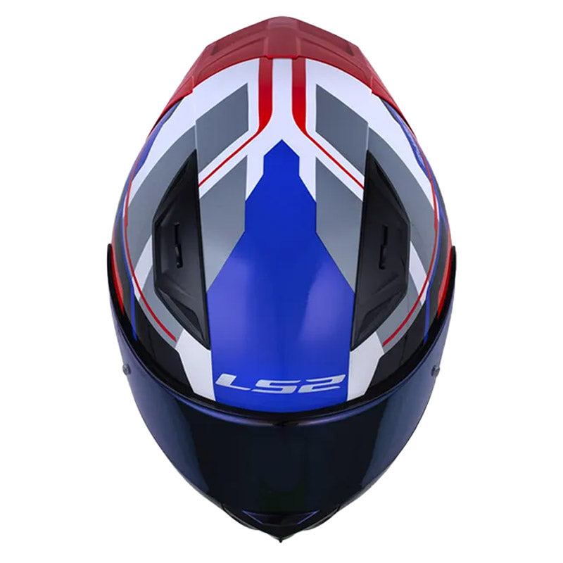Casco Ls2 Ff810 Fokus Blanco Perlado Rojo Visor Iridium Azul