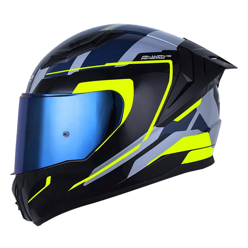 Casco Ls2 Ff810 Fokus Gris Amarillo Neon Visor Iridium Azul