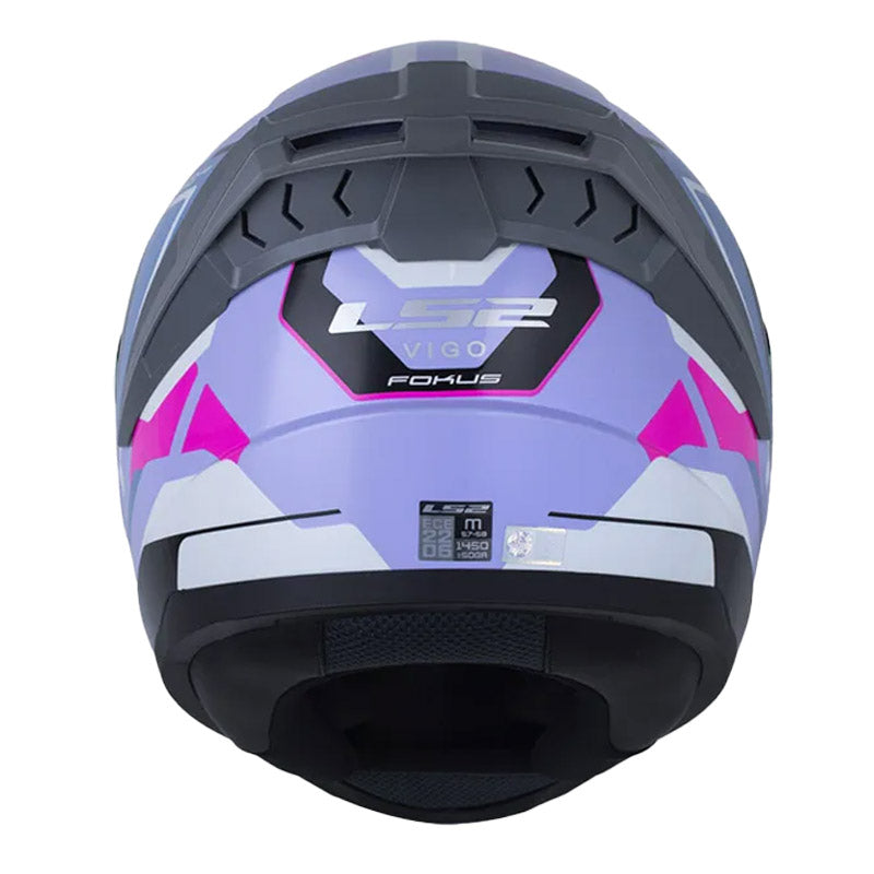 Casco Ls2 Ff810 Fokus Morado Claro Blanco Visor Iridium Morado