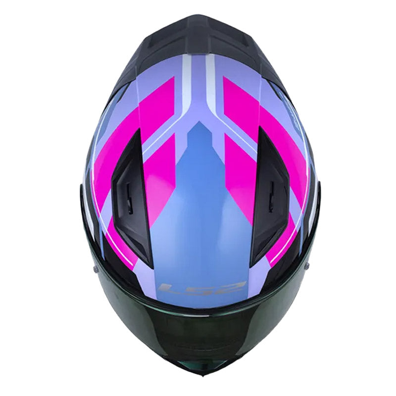 Casco Ls2 Ff810 Fokus Morado Claro Blanco Visor Iridium Morado