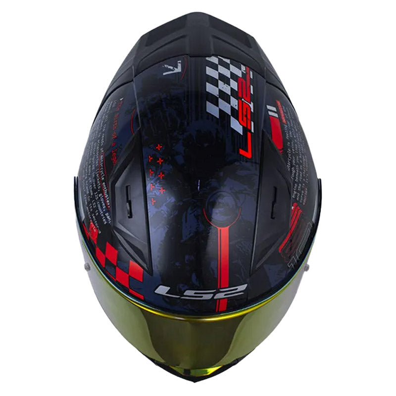 Casco Ls2 Ff810 History Azul Oscuro Rojo Visor Revo Rojo