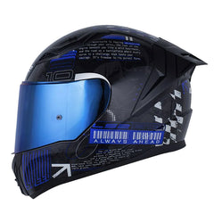 Casco Ls2 Ff810 History Gris Oscuro Azul Visor Iridium Azul