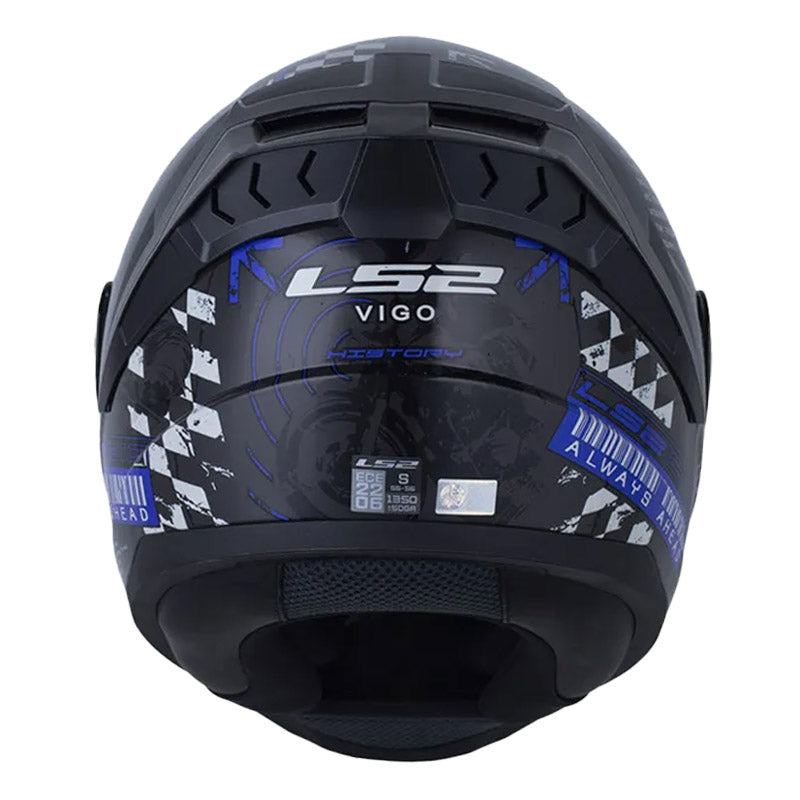 Casco Ls2 Ff810 History Gris Oscuro Azul Visor Iridium Azul