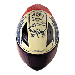 Casco Ls2 Ff810 Vigo Ready Set Beige Rojo Visor Iridium Azul