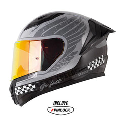 Casco Ls2 Ff810 Vigo Ready Set Gris Visor Revo Rojo