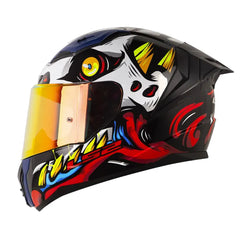 Casco Ls2 Ff810 X-Kull Negro Rojo Visor Iridium Azul