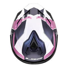 Casco Ls2 Ff817 Flaman Rosado Blanco Visor Iridium Azul