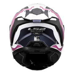 Casco Ls2 Ff817 Flaman Rosado Blanco Visor Iridium Azul