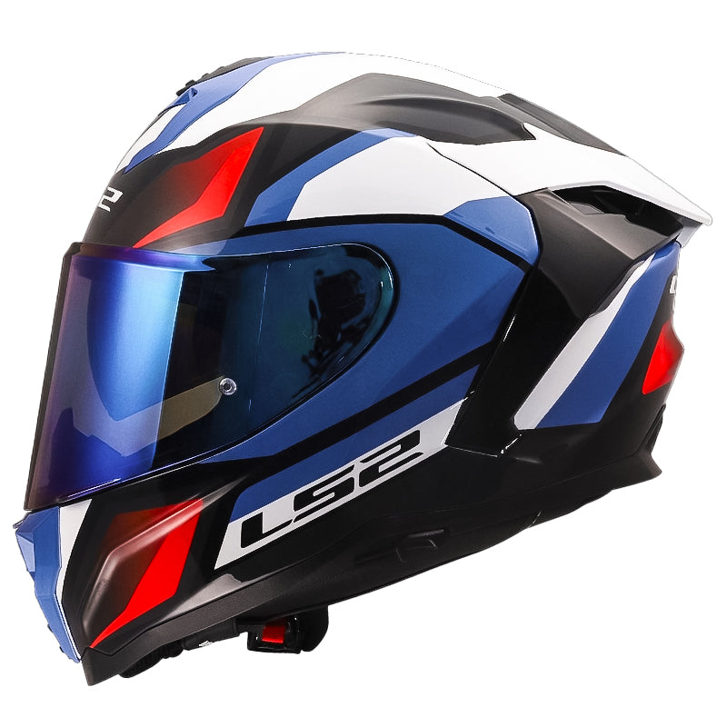 Casco Ls2 Ff817 Viper Azul Rojo Visor Iridium Azul
