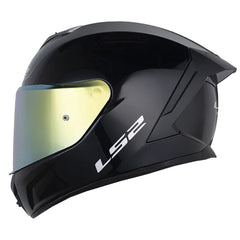 Casco Ls2 Ff820 Solid Negro Viso Iridium Dorado