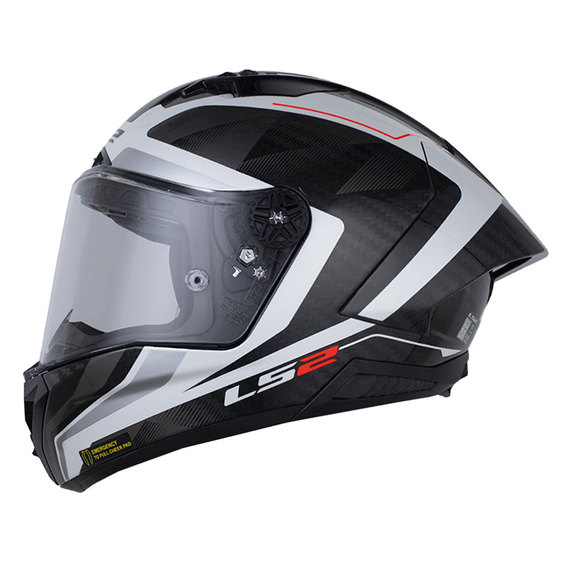 Casco Ls2 Ff805 Thunder Gp Aero Raute Blanco Gris Visor Smoke