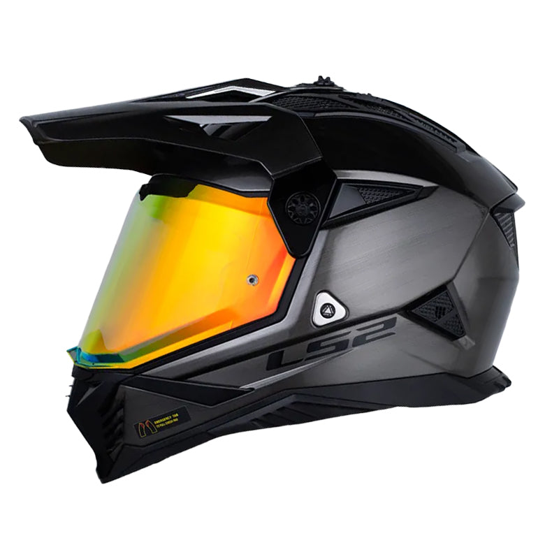 Casco Ls2 Mx-702 Jeans Titanio Visor Revo Rojo