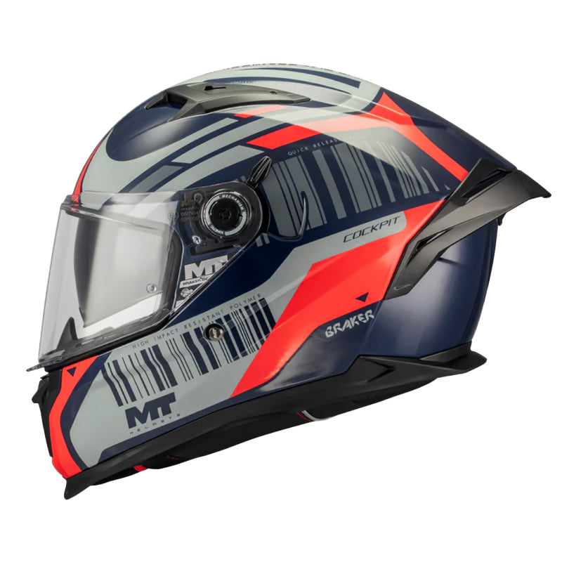 Casco Mt Braker Sv Cockpit C5 Gris Naranja Azul