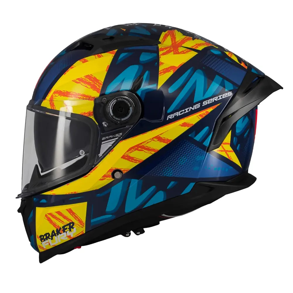 Casco Mt Braker Sv Fury C17 Azul Amarillo Brillo