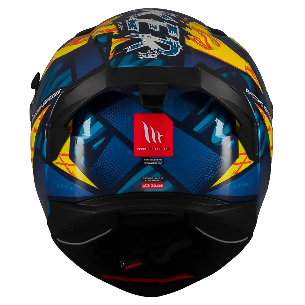 Casco Mt Braker Sv Fury C17 Azul Amarillo Brillo