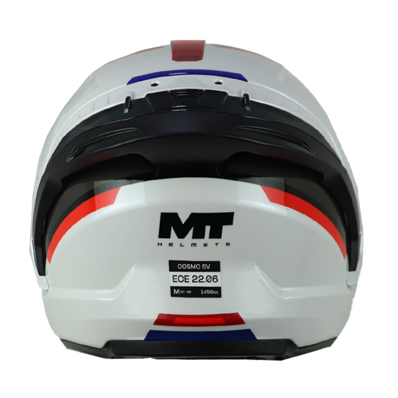 Casco Mt Cosmo Sv System A1 Blanco Azul Rojo
