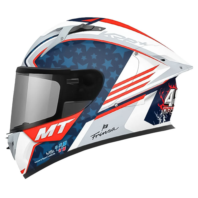 Casco Mt Plus Carb Kre+S Ortola C7 Blanco Azul Rojo