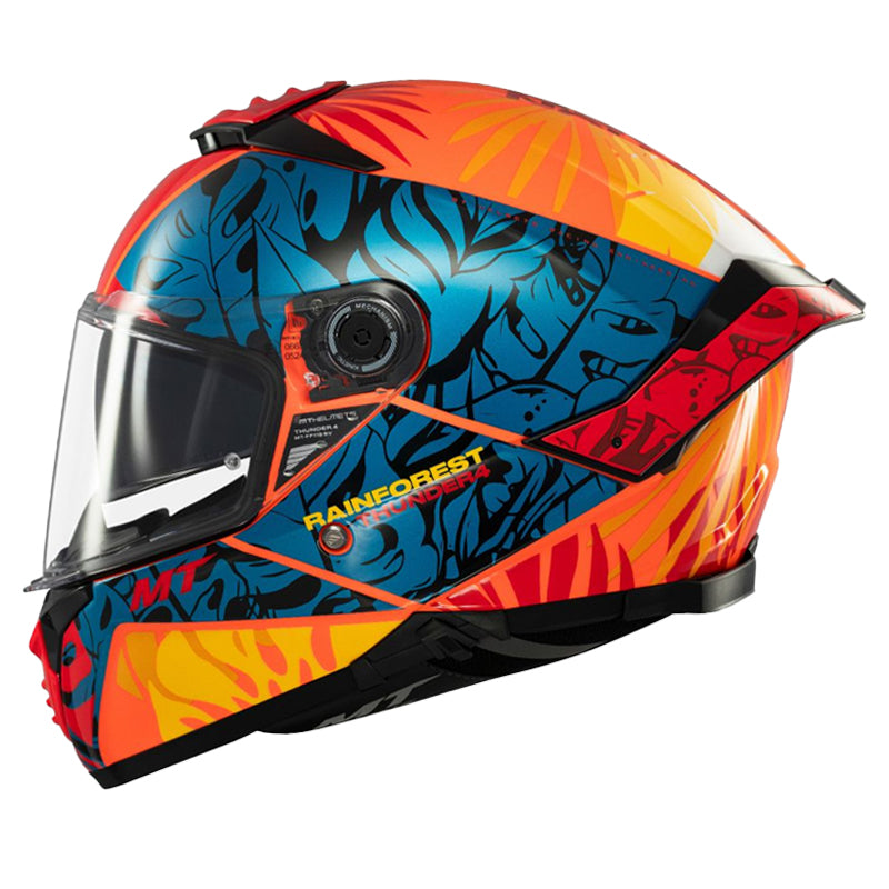 Casco Mt Thunder 4Sv Rainforest C4 Azul Naranja