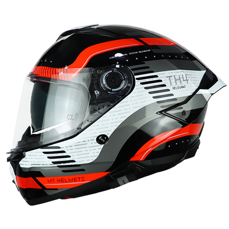 Casco Mt Thunder 4 R Sv Revelant B5 Blanco Rojo