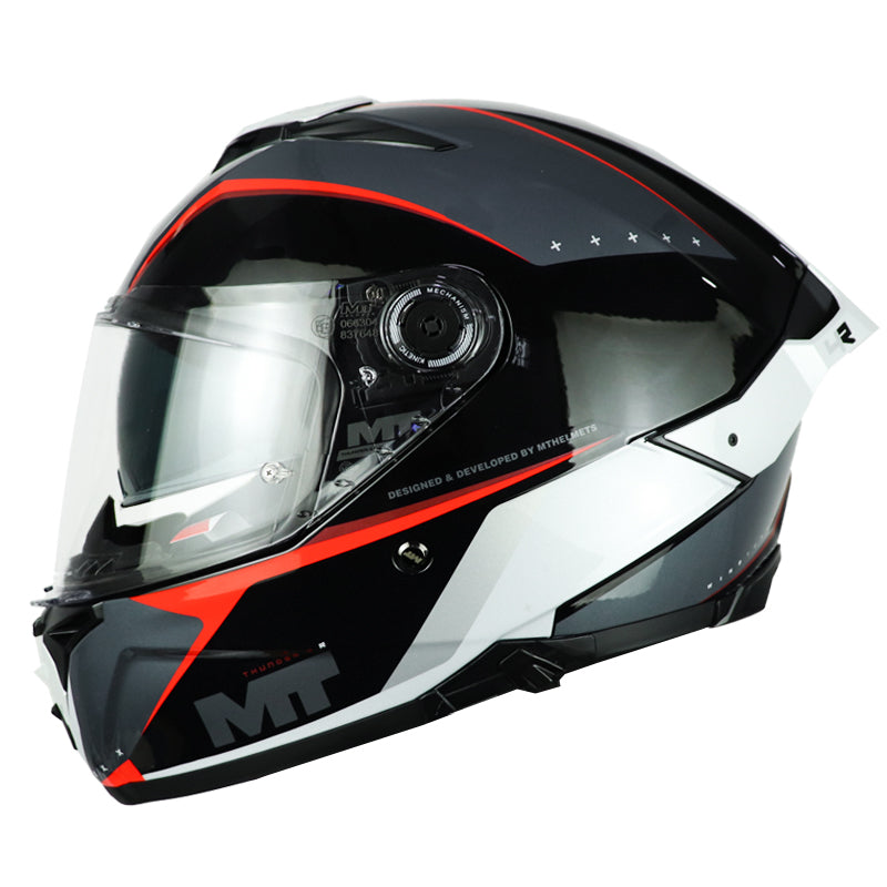 Casco Mt Thunder 4 R Sv Wind Tunnel B15 Negro Gris Blanco