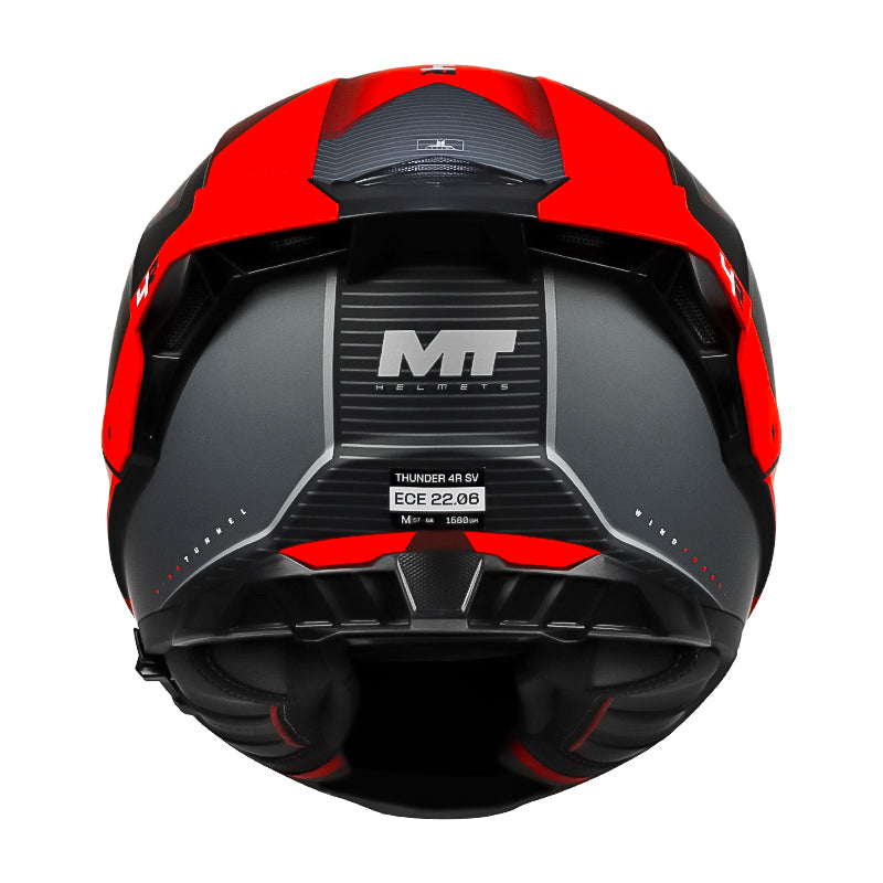 Casco Mt Thunder 4 R Sv Wind Tunnel B5 Negro Rojo Gris