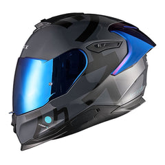Casco Nexx Y.100r Nippon Gris Negro Visor Iridium Azul