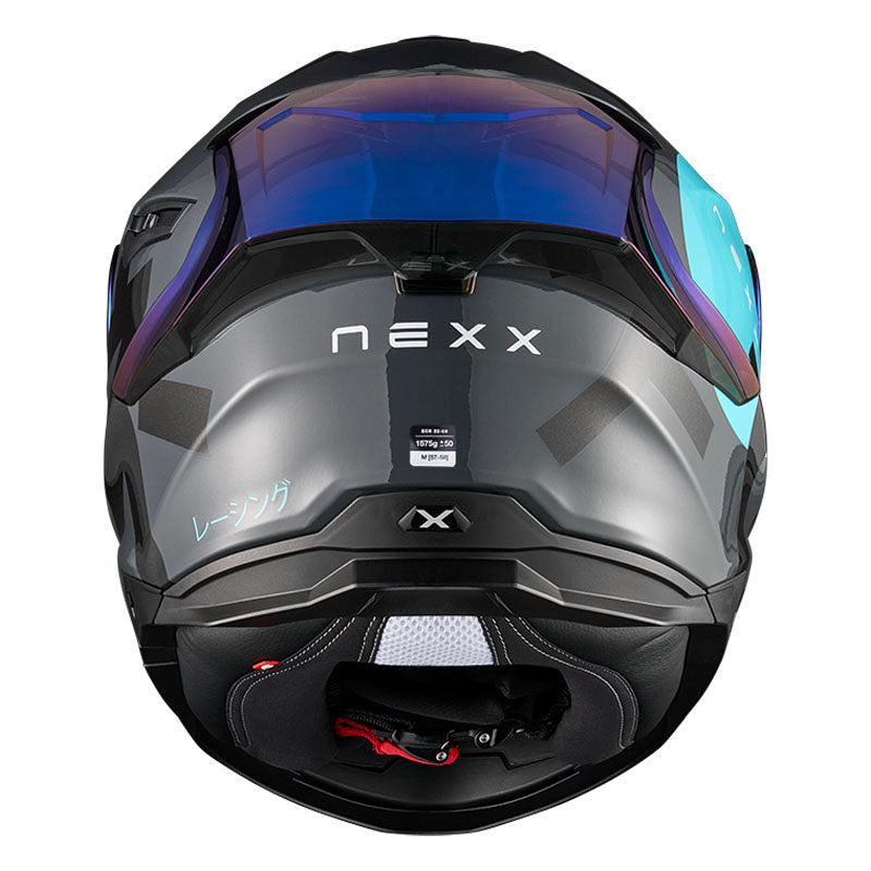 Casco Nexx Y.100r Nippon Gris Negro Visor Iridium Azul
