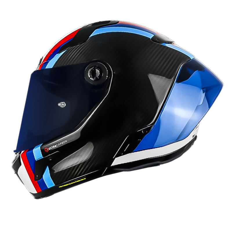 Casco Nolan X-804 Rs Ultra Carbon Gemini (365) Negro Azul Visor Iridium Azul