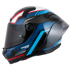 Casco Nolan X-804 Rs Ultra Carbon Piega (366) Azul Claro Azul Oscuro Visor Smoke