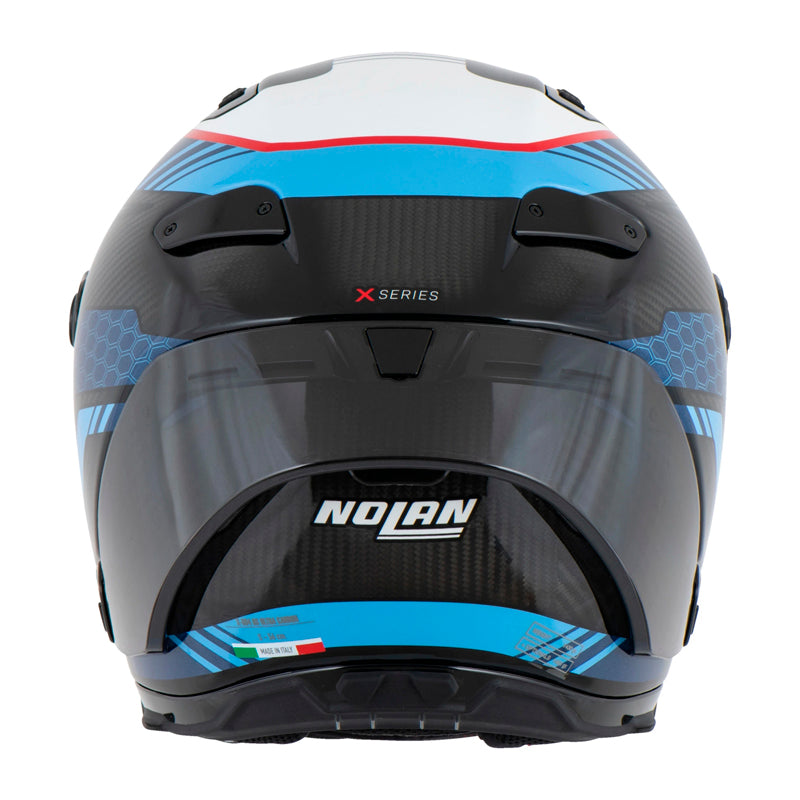 Casco Nolan X-804 Rs Ultra Carbon Piega (366) Azul Claro Azul Oscuro Visor Smoke