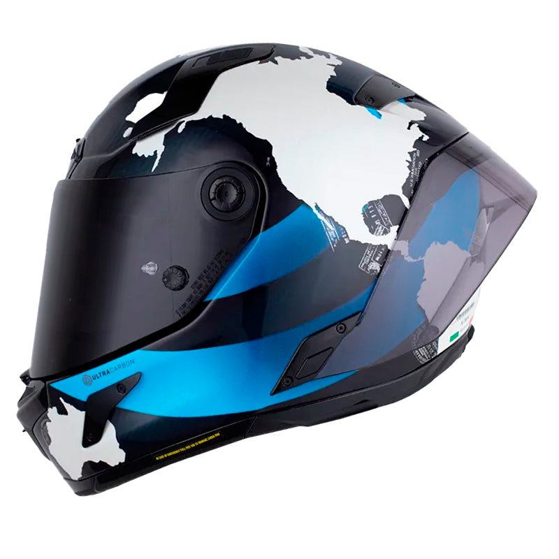 Casco Nolan X-804 Rs Ultra Carbon Replica Checa 30Th Anniversary Azul Blanco Visor Smoke