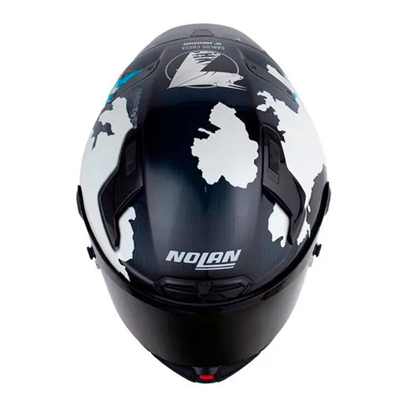 Casco Nolan X-804 Rs Ultra Carbon Replica Checa 30Th Anniversary Azul Blanco Visor Smoke