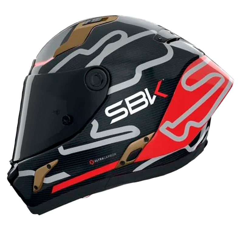 Casco Nolan X-804 Rs Ultra Carbon Sbk (360) Negro Gris Visor Smoke