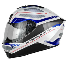Casco Scorpion Exo-391 Leo Blanco Azul