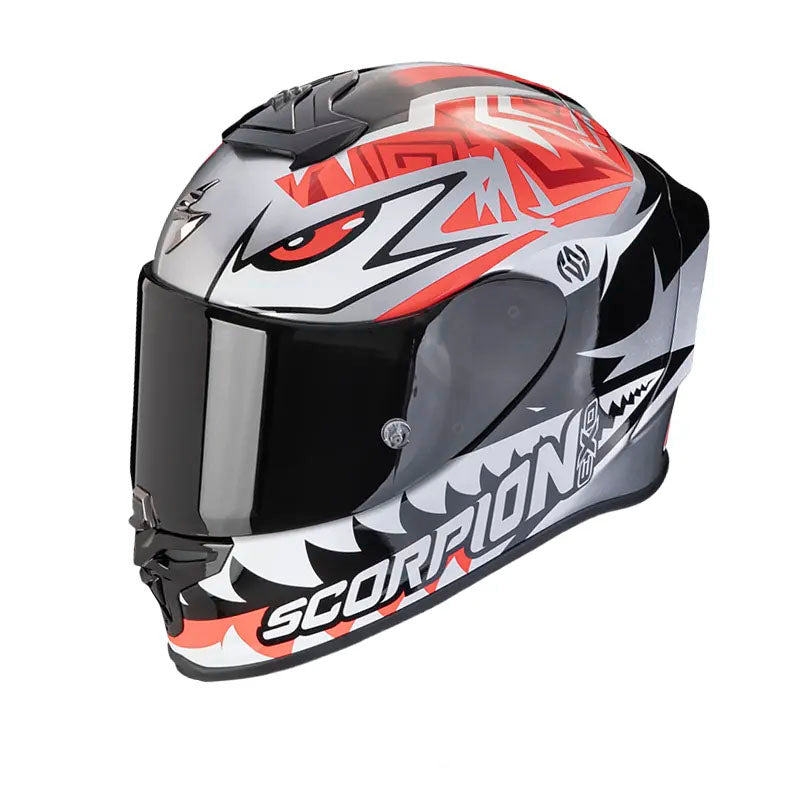 Casco Scorpion Exo-R1 Evo Carbon Air Z Gris Rojo