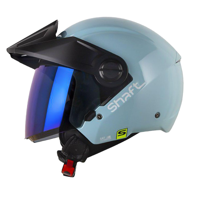 Casco Shaft 212 Solid Azul Blanco Visor Iridium Azul