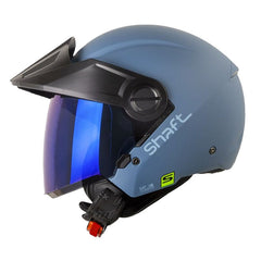 Casco Shaft 212 Solid Azul Gris Visor Iridium Azul