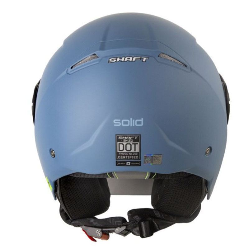 Casco Shaft 212 Solid Azul Gris Visor Iridium Azul