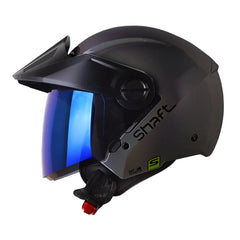 Casco Shaft 212 Solid Camaleón Silver Visor Iridium Azul