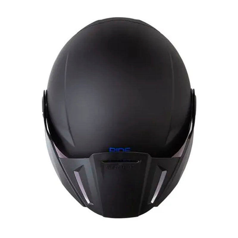 Casco Shaft 212 Solid Negro Azul Visor Iridium Azul