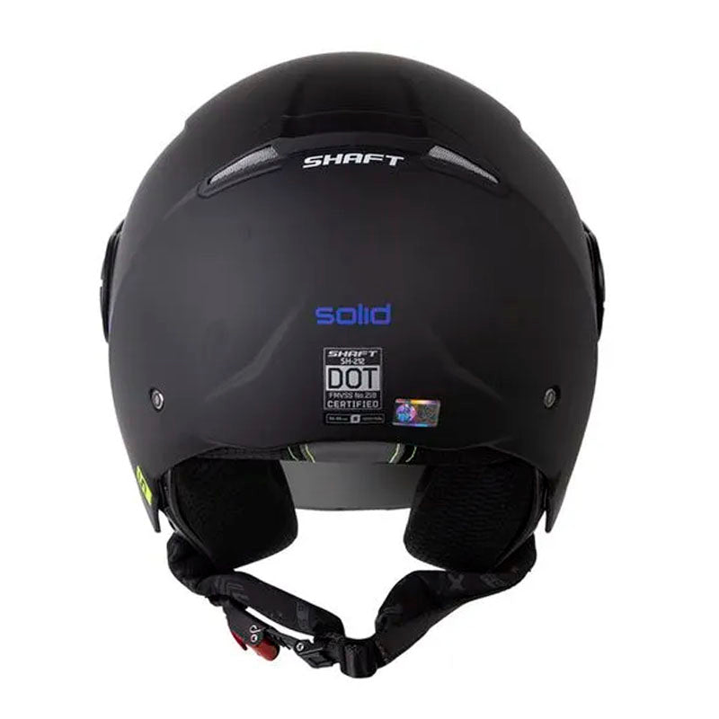 Casco Shaft 212 Solid Negro Azul Visor Iridium Azul
