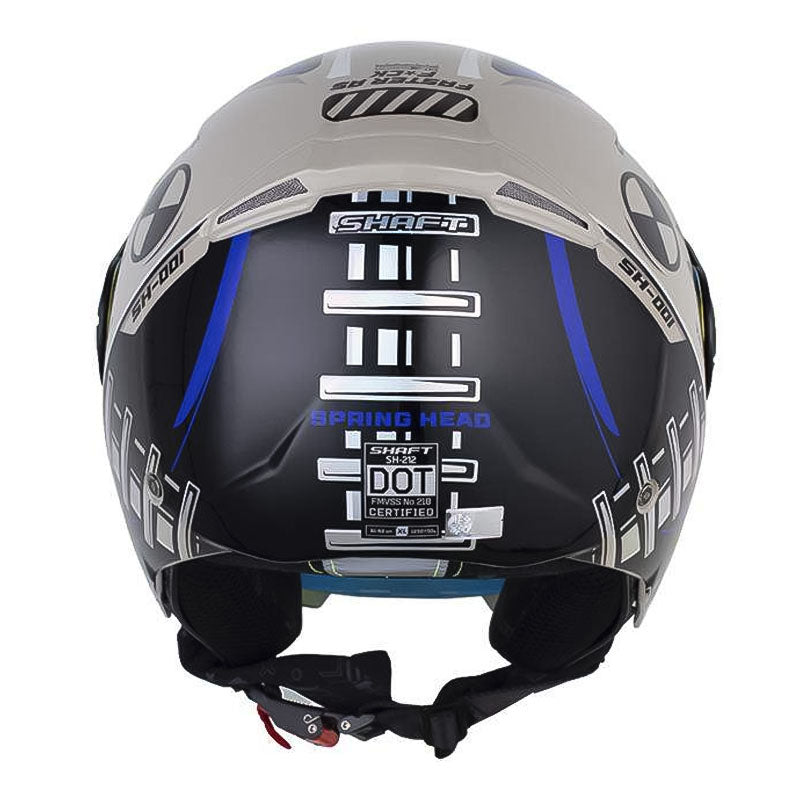 Casco Shaft 212 Spring Head Arena Azul Visor Revo Rojo