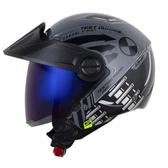 Casco Shaft 212 Spring Head Gris Holografico Silver Visor Iridium Azul