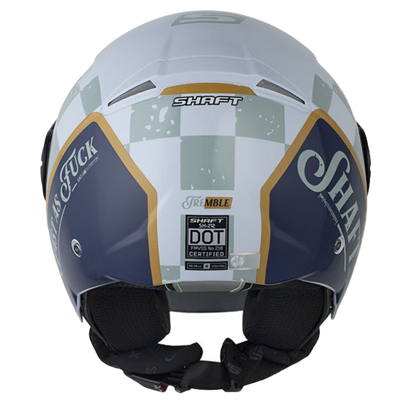 Casco Shaft 212 Tremble Azul Claro Azul Oscuro Visor Iridium Dorado