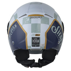Casco Shaft 212 Tremble Azul Claro Azul Oscuro Visor Iridium Dorado