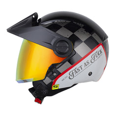 Casco Shaft 212 Tremble Negro Rojo Visor Revo Rojo