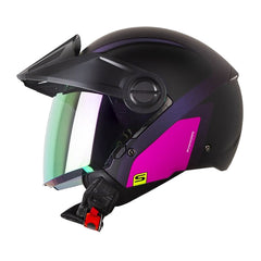Casco Shaft 212 Trick Camaleon Fucsia Visor Revo Morado
