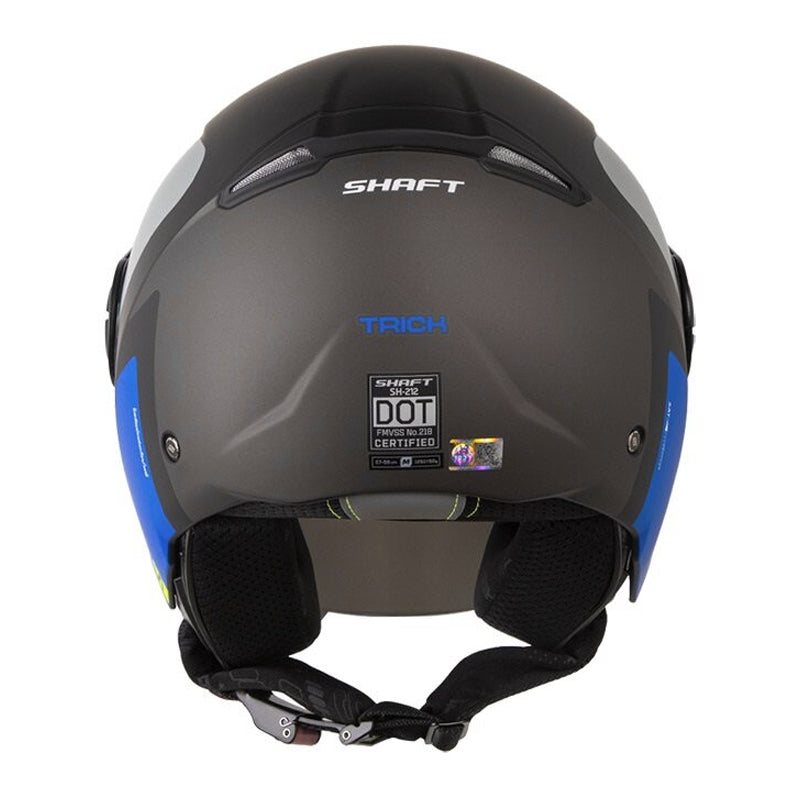 Casco Shaft 212 Trick Negro Azul Visor Iridium Azul