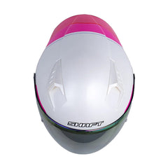 Casco Shaft 226 Gt Crest Blanco Perla Morado Claro Visor Revo Morado