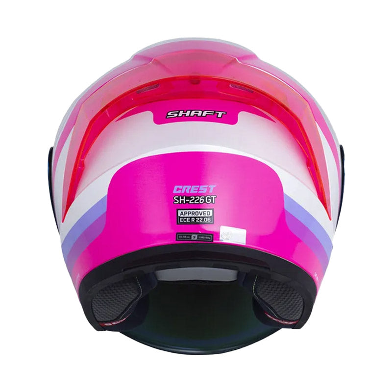 Casco Shaft 226 Gt Crest Blanco Perla Morado Claro Visor Revo Morado